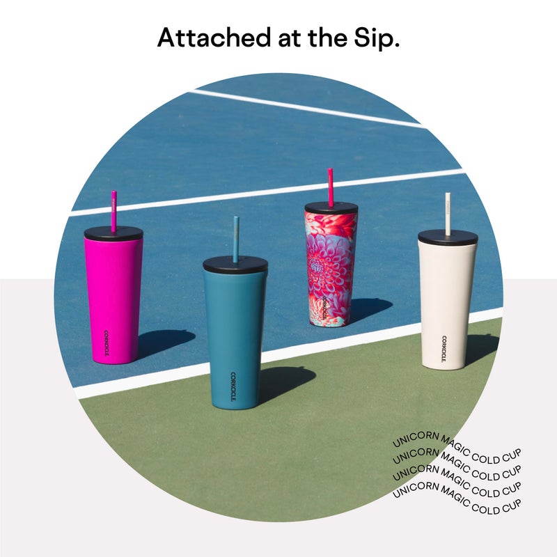 Corkcicle Cold Cup Insulated Tumbler with Lid and Straw  Unicorn Magic  24 oz - Reusable Water Bottle Keeps Beverages Cold for 12hrs  Hot 5hrs - Cupholder Friendly Tumbler  Lid for Flexible Sipping - Image 3