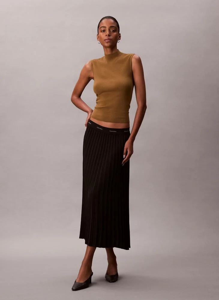 CALVIN KLEIN  Pleated Crepe Midi Skirt for Women | Best Price UAE