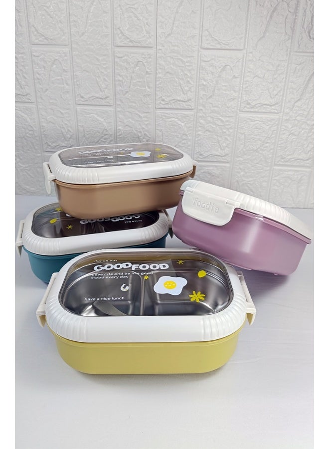 Toshionics Stainless Steel Classic Lunchbox 1.5L – Bento Meal Box with 2 Compartment and Spoon – Freezer, Dishwasher and Microwave Safe, Leakproof and Airtight with Dual Compartment, BPA-Free, Lightweight, Durable Food Container for Adults and Kids – Home, Office, School, Daycare, Travel – 19x13x6 cm - Image 5