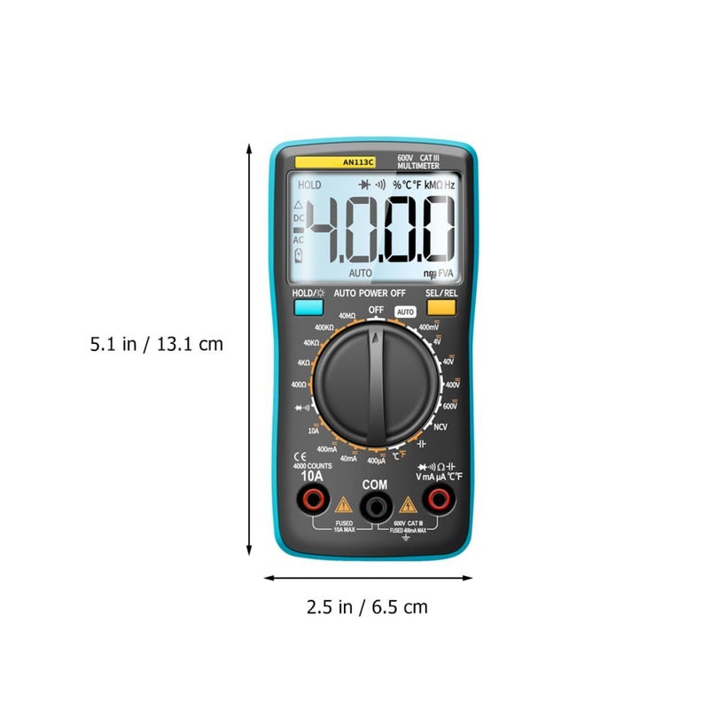 Automatic Digital Multimeter Auto Range Blue For Electrical Testing Voltage Measurement - Image 3