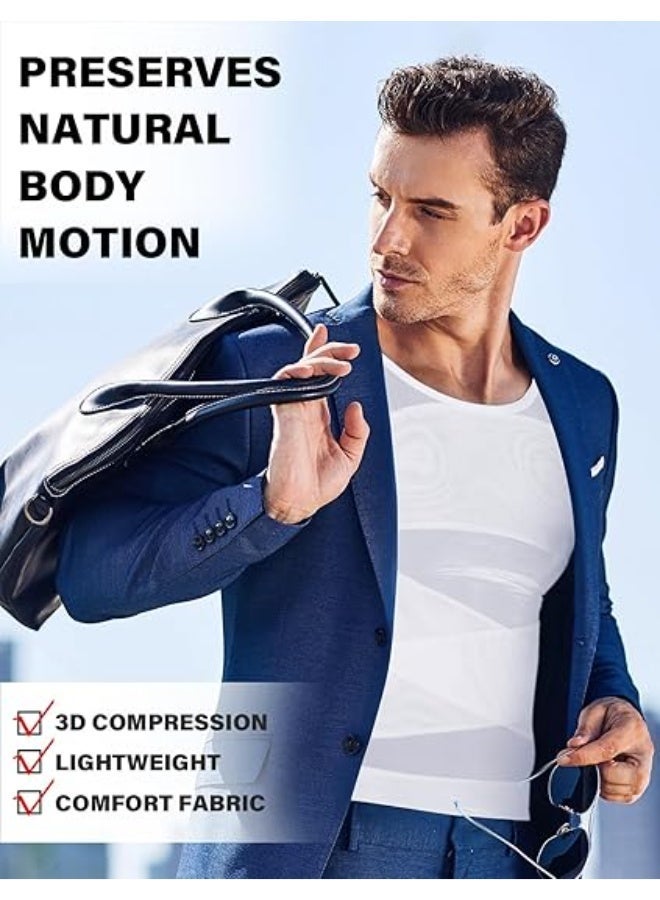 Bukela Men's Slimming Shirt Mesh Compression Shirt 4-Way Stretch Body Shaper for Chest,Abdomen & Posture Support - Image 5