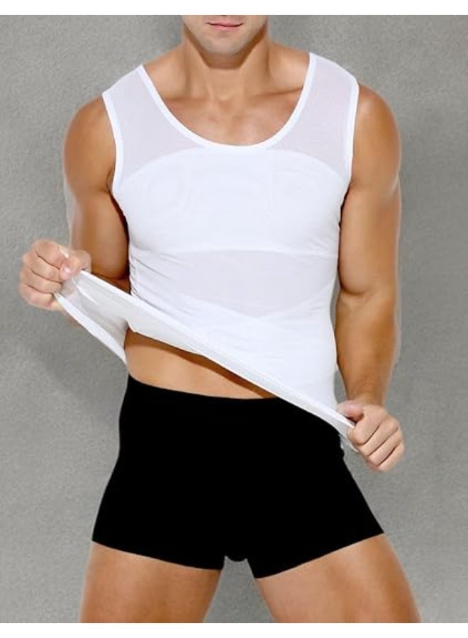 Bukela Men's Slimming Shirt Mesh Compression Shirt 4-Way Stretch Body Shaper for Chest,Abdomen & Posture Support - Image 4