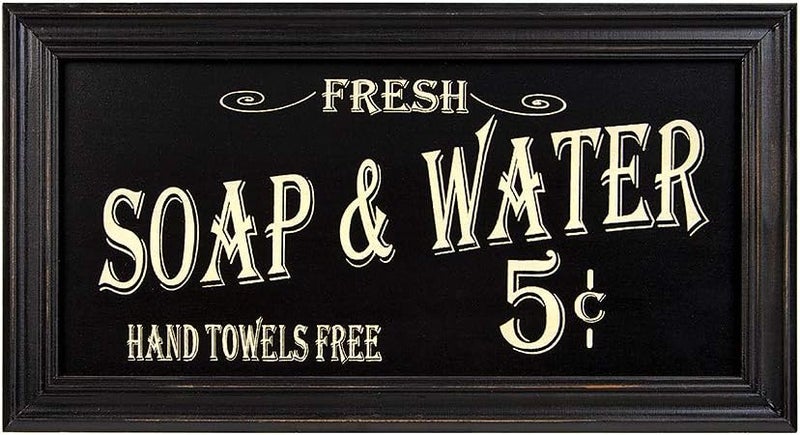 OHIO WHOLESALE, INC. Vintage Bath Advertising Wall Art - Fresh Soap & Water Sign for Bathroom Decor - Image 1
