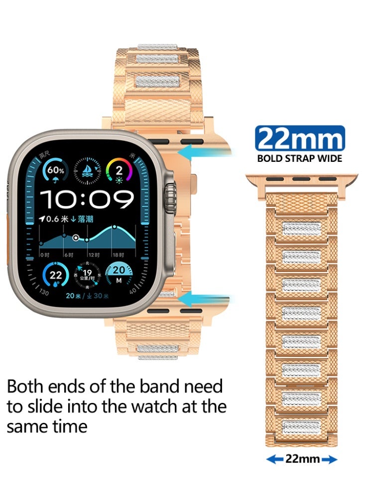 الفولاذ المقاوم للصدأ ورد الذهب التفاح الكرة حزام لسلسلة iwatch فوق SE 8 7 6 5 4 3 2 1 متوافق 42/44/45/46/49mm - Image 5