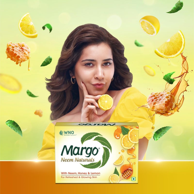 Margo Neem Naturals Soap with Goodness of 1000 Neem Leaves 100gm X Pack of 5 Enriched With Honey Lemon Soap for Refreshed Glowing Skin 100GM X 5 - Image 5