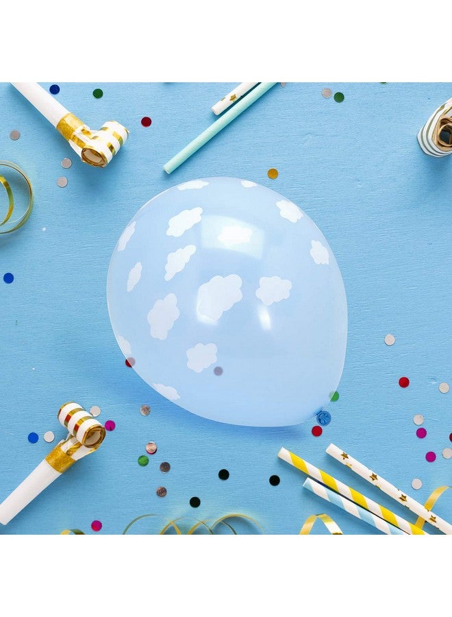 Bastex 10 White Cloud Latex Balloons. Blue Sky Printed Balloon For Baby Shower Birthday Party And More - Image 5