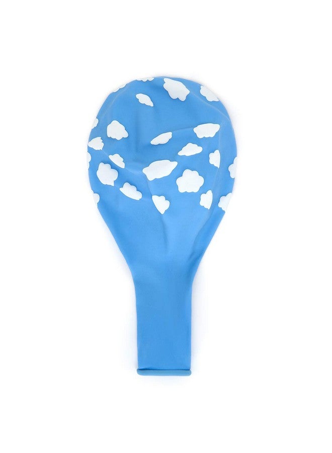 Bastex 10 White Cloud Latex Balloons. Blue Sky Printed Balloon For Baby Shower Birthday Party And More - Image 4