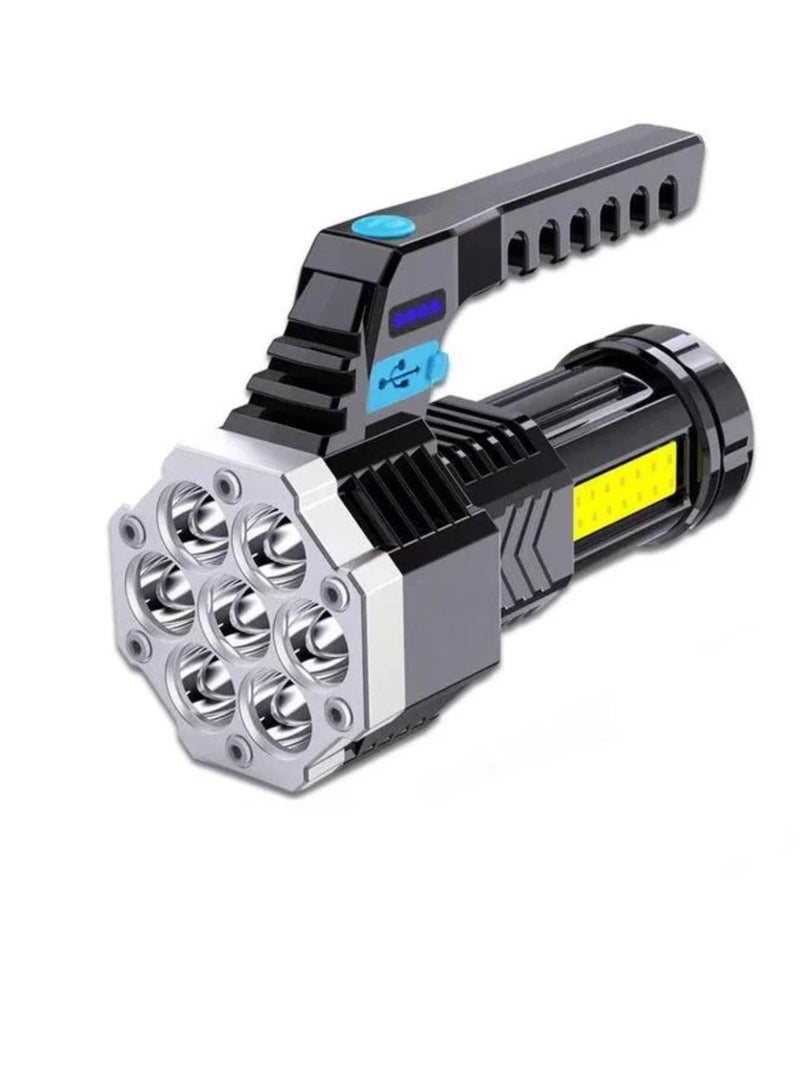 Rechargeable LED Flashlight with COB Side Light, Super Bright Battery Powerd Waterproof Handheld Flashlights - Image 1