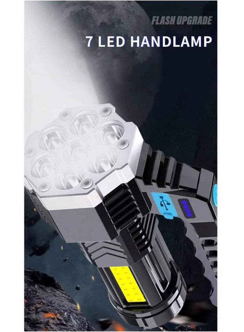 Rechargeable LED Flashlight with COB Side Light, Super Bright Battery Powerd Waterproof Handheld Flashlights - Image 2