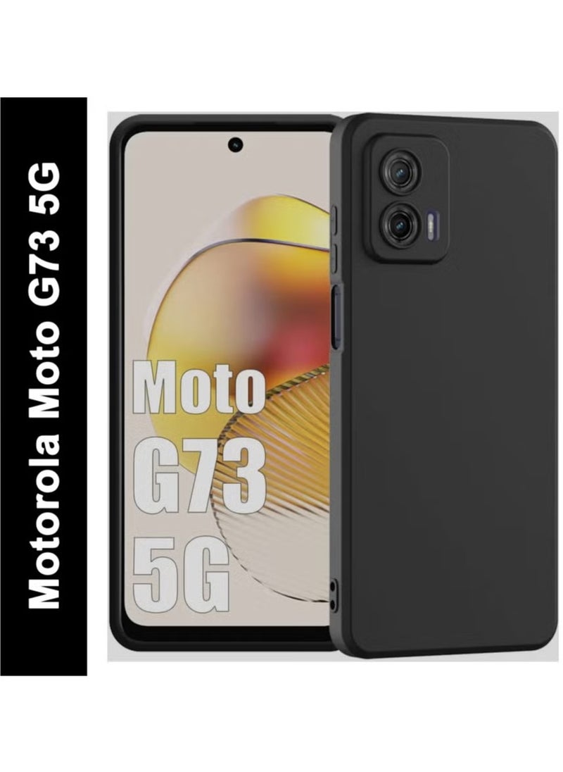Motorola G73 Case Cover Soft Silicone TPU Case Matte Black Protective Rubber Slim Fit Drop Protection Designed for Moto G73 Black – Ultra-Durable, Lightweight, Shockproof, Anti-Scratch, and Precise Cutouts for Seamless Access to All Features