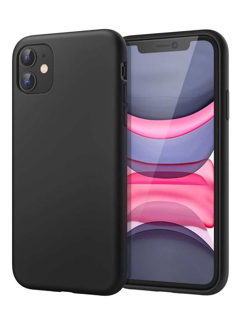 DUSALA iPhone 11 Case, Liquid Silicone Phone Case for iPhone 11 6.1 Inch, Colorful Silky-Soft Protective Cover (Black) - Image 1