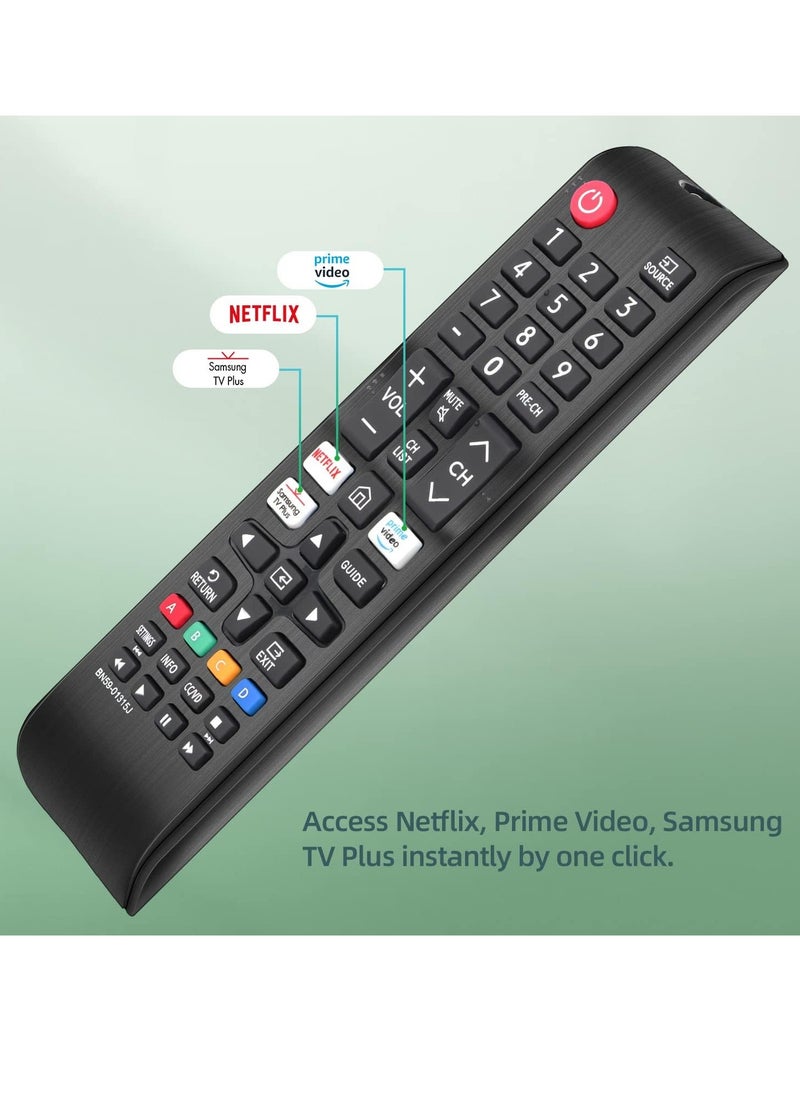 Replacement Remote Control BN59-01315J for Samsung Smart TV – Compatible with Samsung LED, LCD, QLED, 4K, 8K UHD, 3D, HDR, Curved Crystal Smart TVs with Netflix, Prime Video, Samsung TV Plus Buttons