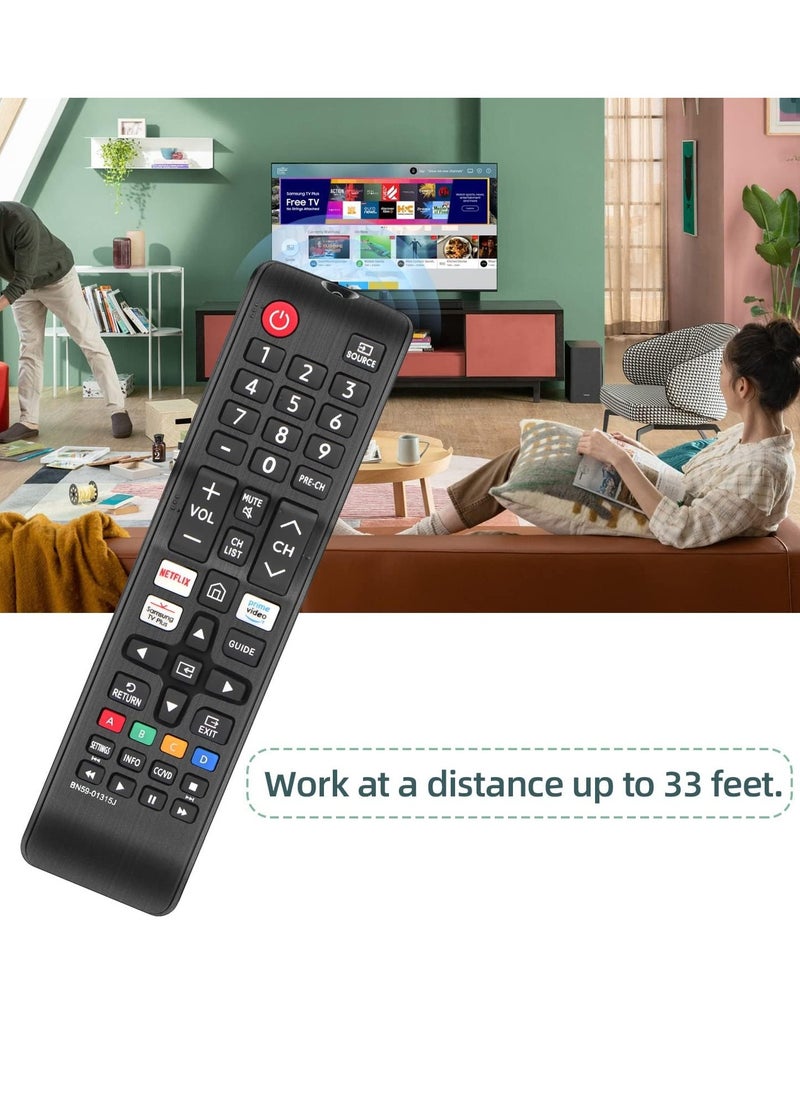 Replacement Remote Control BN59-01315J for Samsung Smart TV – Compatible with Samsung LED, LCD, QLED, 4K, 8K UHD, 3D, HDR, Curved Crystal Smart TVs with Netflix, Prime Video, Samsung TV Plus Buttons