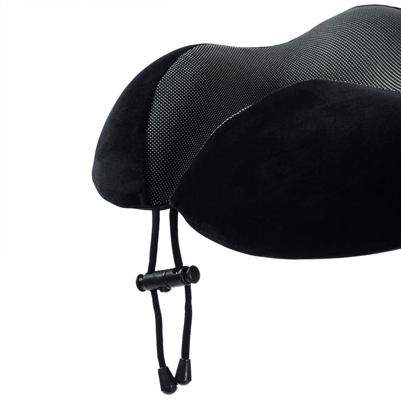 Makimoo Memory Foam Travel Pillow, Neck Pillow with 360-Degree Head Support, Comfortable Ideal for Sleeping on Airplane, Car, Train, Bus and Home Use, Comes with Storage Bag (Black) - Image 5