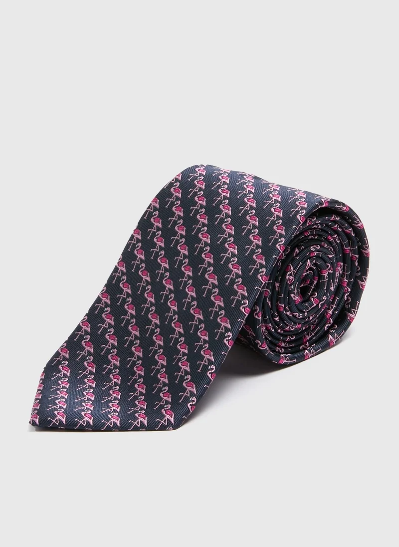 Matalan Taylor & Wright Pink Flamingo Print Tie