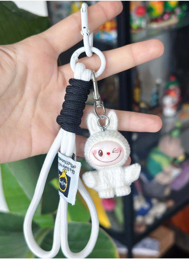 Paraphrase 2-Piece Kawaii Labubu Yellow and White Wrist Keychain, Cute Bag Charm Pair for Besties and Couples, Car Keychain Accessories, Perfect Gifts for Girlfriends  - Image 4