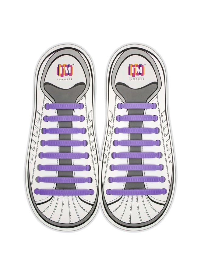 INMAKER (Kids Size, Purple) - No Tie Shoelaces for Kids and Adults, Elastic Shoe Laces for Sneakers, Silicone Tieless Laces - Image 1