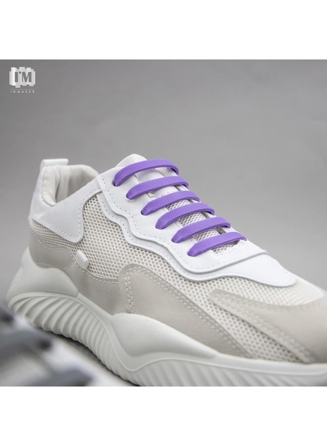 INMAKER (Kids Size, Purple) - No Tie Shoelaces for Kids and Adults, Elastic Shoe Laces for Sneakers, Silicone Tieless Laces - Image 2