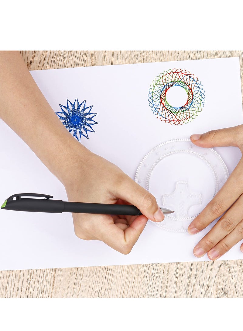 SYOSI Spirograph, Drawing Spirograph Set, Spirograph Deluxe Set with 28 Painting Magic Spiral, Art Drawing Kit, Geometric Drawing Ruler, Spirograph Art Design Set for Adults and Kids - Image 4