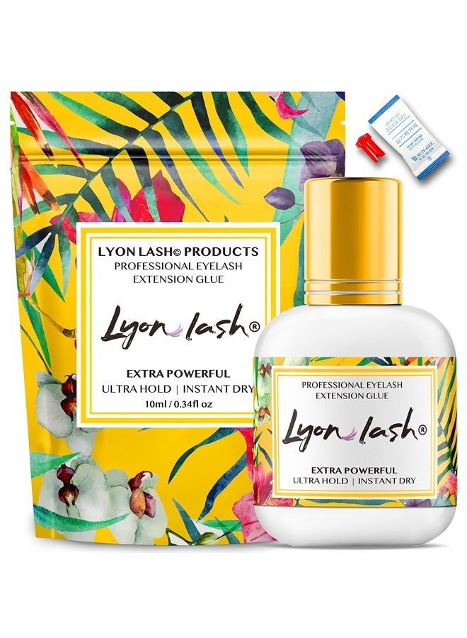 Lyon lash غراء تمديد الرموش الإضافي القوي 10 مل - غراء أداء ليون لاش | وقت جفاف 1-2 ثانية | احتفاظ لمدة 6-8 أسابيع | لوازم لاصقة سوداء للاستخدام المهني - Image 1