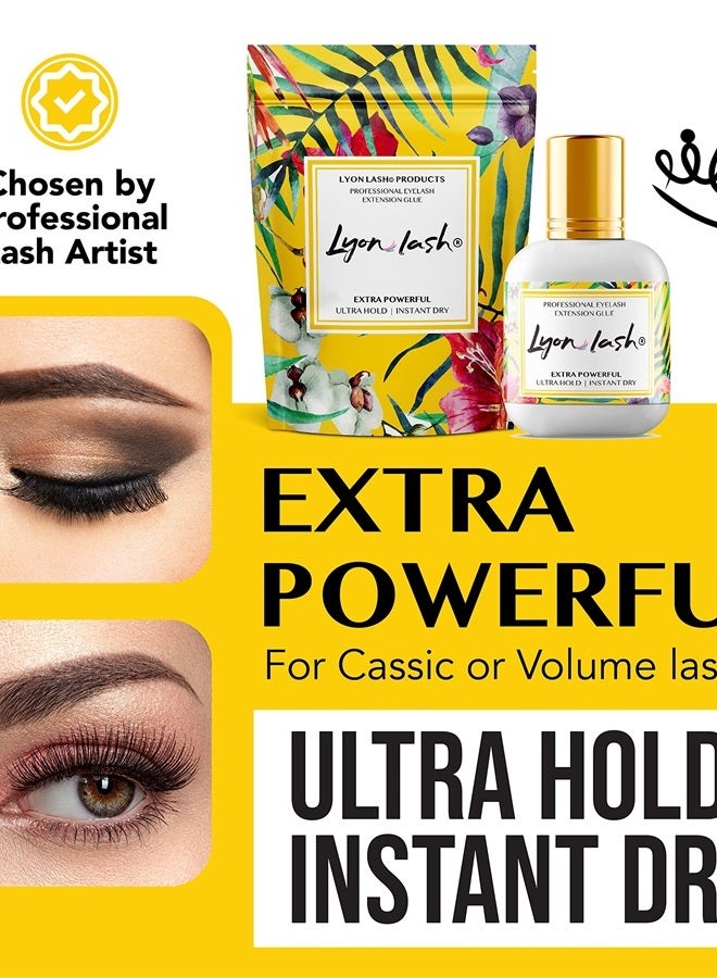 Lyon lash غراء تمديد الرموش الإضافي القوي 10 مل - غراء أداء ليون لاش | وقت جفاف 1-2 ثانية | احتفاظ لمدة 6-8 أسابيع | لوازم لاصقة سوداء للاستخدام المهني - Image 2