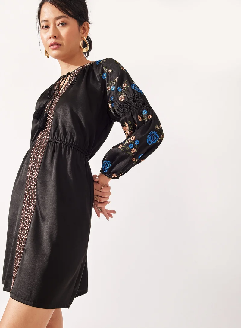 The Label Life Floral Embroidered Dress