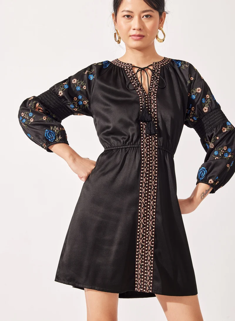 The Label Life Floral Embroidered Dress