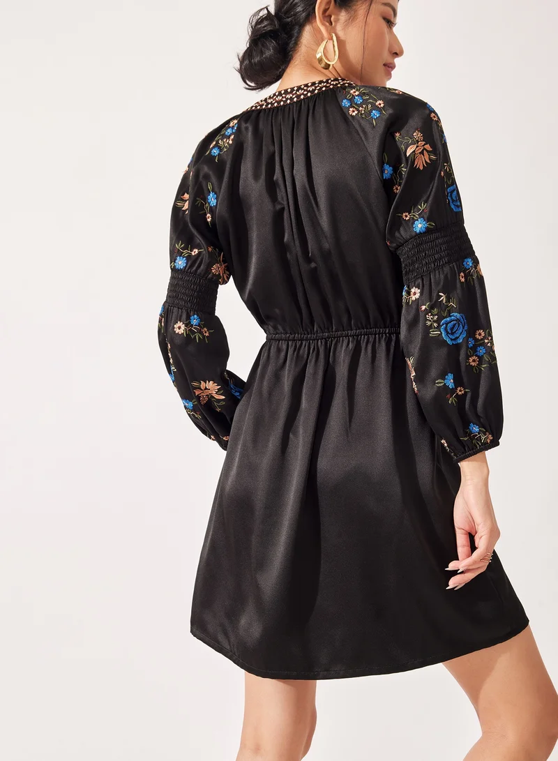 The Label Life Floral Embroidered Dress