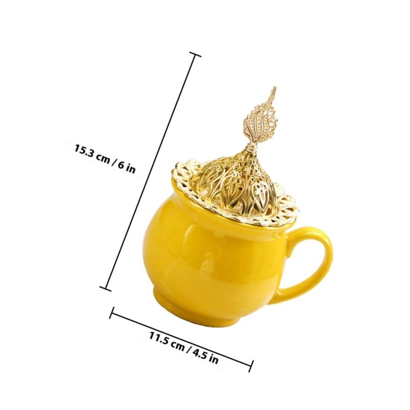 Modern Gold Metal Ceramic Incense Burner Holder For Aromatherapy Cone Stand - Image 3