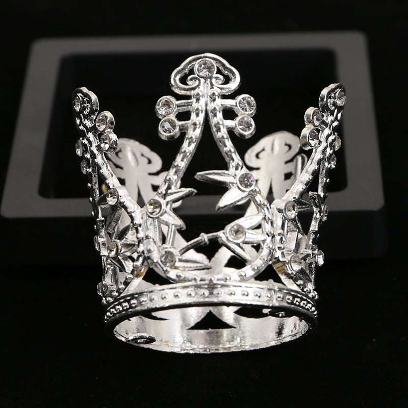 Flowers Car Children'S Leaves Water Drops Rhinestone Cake Decorative Ornaments Mini Alloy Crown - Image 4