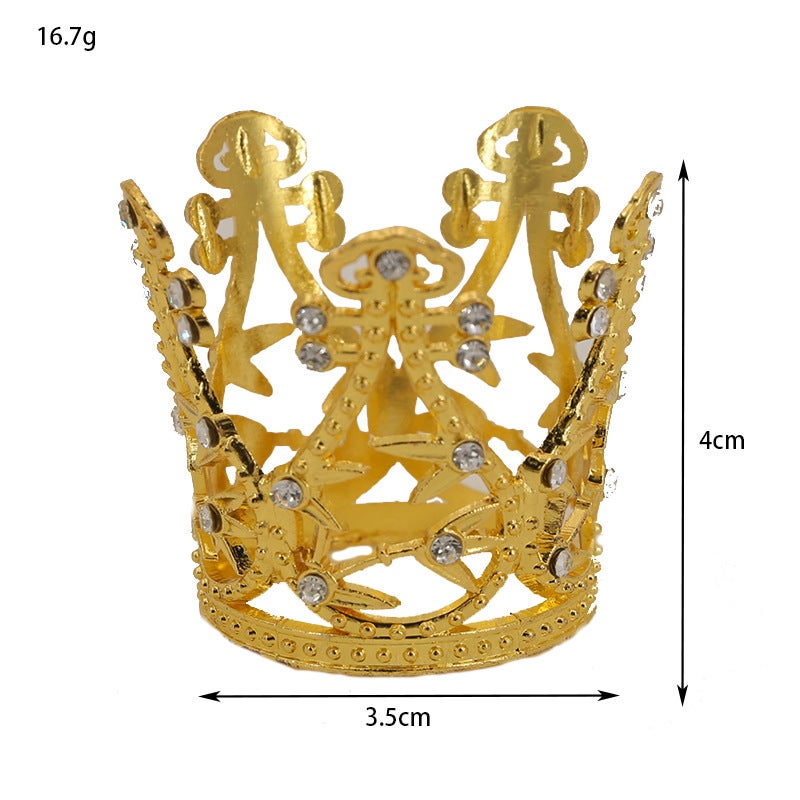 Flowers Car Children'S Leaves Water Drops Rhinestone Cake Decorative Ornaments Mini Alloy Crown - Image 3
