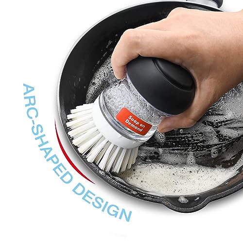 Pamrack 4 Pack Palm Brush Refills for OXO Soap Dispensing Palm Brush, Palm Brush Replacement Head - Image 3