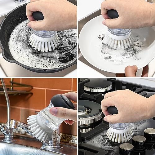 Pamrack 4 Pack Palm Brush Refills for OXO Soap Dispensing Palm Brush, Palm Brush Replacement Head - Image 4