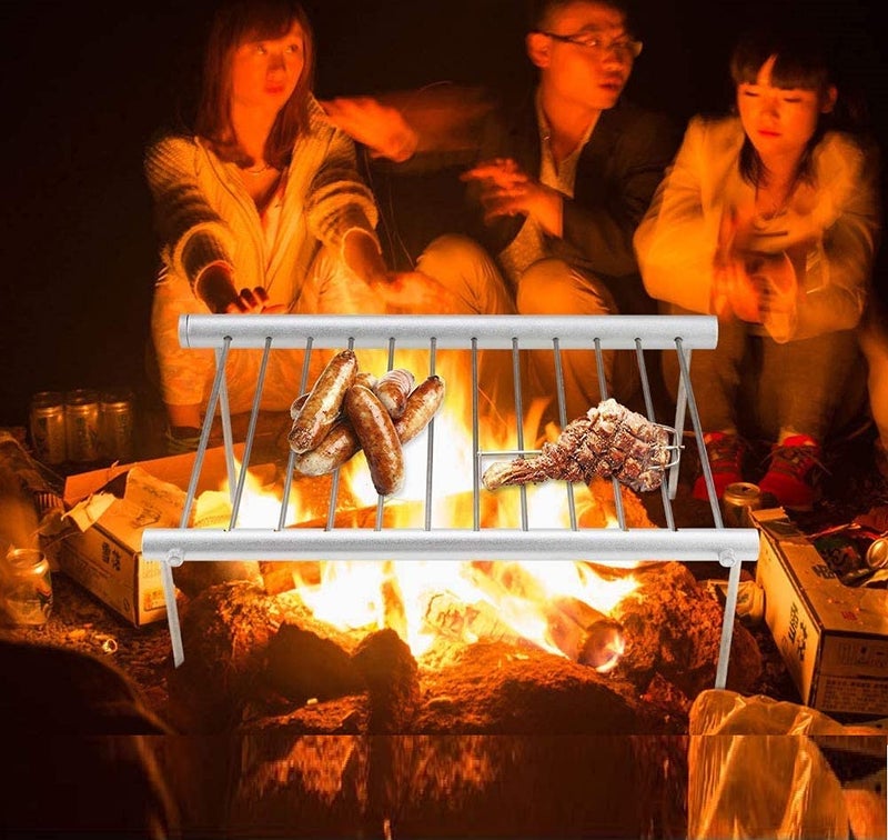 Sisliya BBQ Grills Stainless Steel Smoker Grill Portable Camping Barbecue Grill Foldable Compact Camping Grill for Camping Hiking Picnic - Image 5