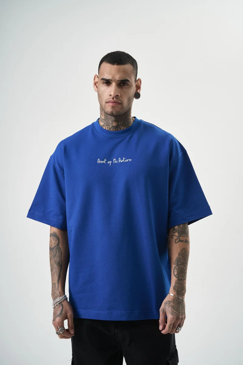 RESPIRE Men's Return Embroidered Oversize T-Shirt, Royal Blue (Saks)