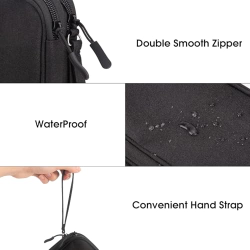 RATAVA Electronics Organizer Travel Case – 2-Layer Waterproof Cable Storage Bag for Cords, Chargers, Phone, USB, Earphones & Accessories – Portable Tech Organizer Pouch 1PC (Black) - Image 4