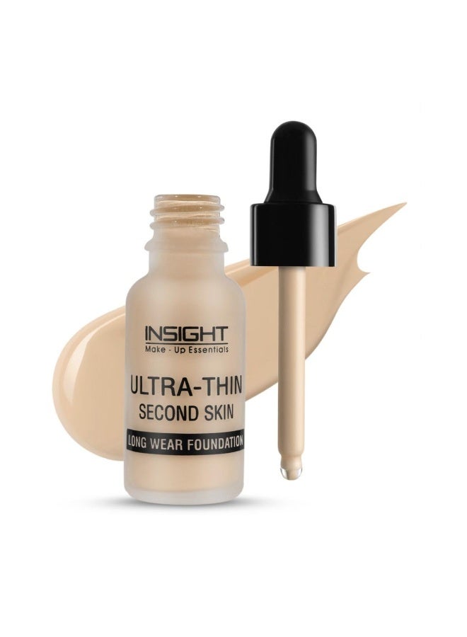INSIGHT Ultra-Thin Second Skin Foundation 20ml | Long Wear Liquid Matte, Waterproof, Full Coverage, Oil-Free, SPF 15, Lightweight & Flawless Makeup Base (Sun Beige) - Image 1