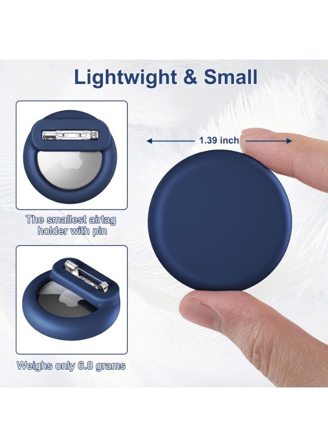 HL-Tech 2PC Apple AirTag Holder for Kids – Silicone Case with Safety Pins, AirTag Case for Children & Elderly, Hidden Inside Clothes, Shoes, or Backpacks (Black + Blue) - Image 2