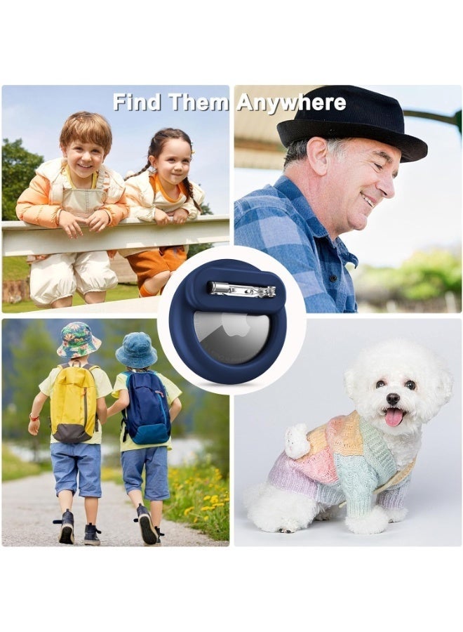 HL-Tech 2PC Apple AirTag Holder for Kids – Silicone Case with Safety Pins, AirTag Case for Children & Elderly, Hidden Inside Clothes, Shoes, or Backpacks (Black + Blue) - Image 5