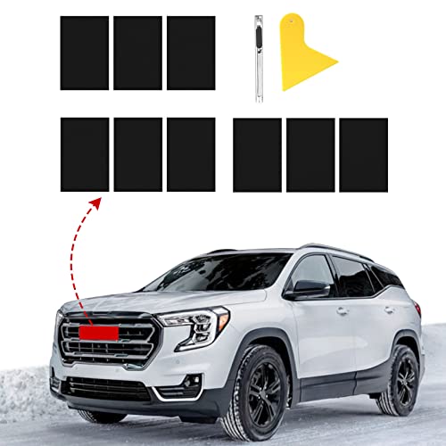 BLAKAYA Compatible with Bowtie Emblem Wrap Kit GMC Logo Overlay Vinyl Wrap with Squeegee and Cutter (9PCS Pure Black) - Image 1