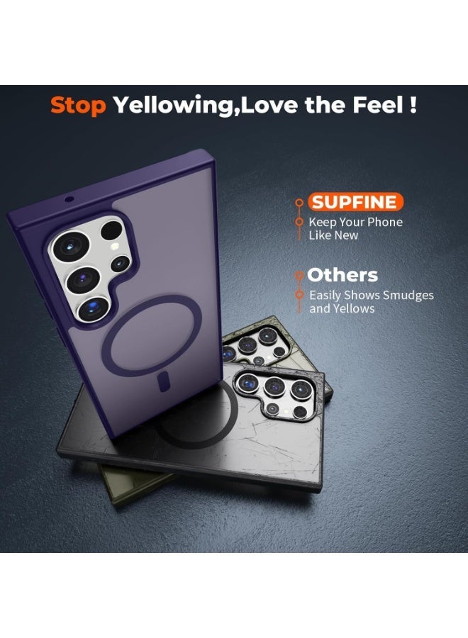 Magnetic for Samsung Galaxy S23 Ultra Case Matte Purple, S23 Ultra Phone Case Compatible with MagSafe Frosted Translucent Shockproof Anti-Scratch Slim Fit Case Military Grade Protection (Matte Purple) - Image 5