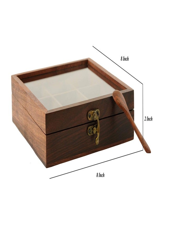 Freakway Spice Box Masala Box/Dabba/Hand Crafted With spoon In Sheesham Wood for Kitchen with 9 cotainer - Image 5