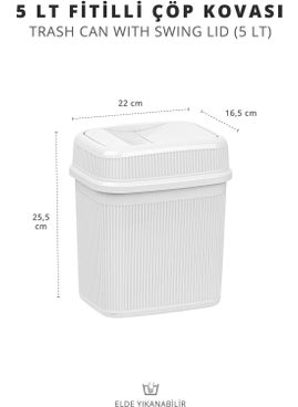 ‎okyanus Home Ocean Home White 5 Lt Wicked Trash Can  - Image 3
