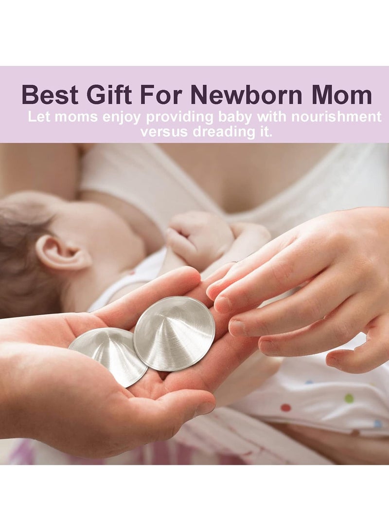 السيد باندا اكواب رضاعة فضية اصلية، اكواب حلمة 925 قيراط، مقاس عادي درع حلمة لرضاعة حديثي الولادة، اغطية حلمة فضية للرضاعة الطبيعية - Image 5