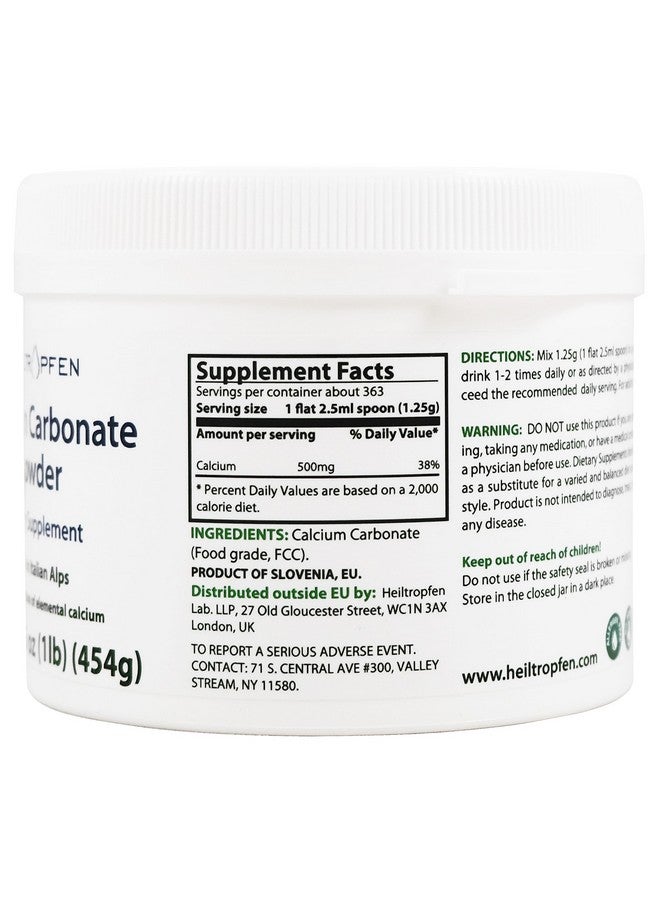 Heiltropfen Calcium Carbonate Powder | 1 Pound - 454 g | Dietary Supplement | Highest Purity Limestone | CaCO3 | Heiltropfen® - Image 2