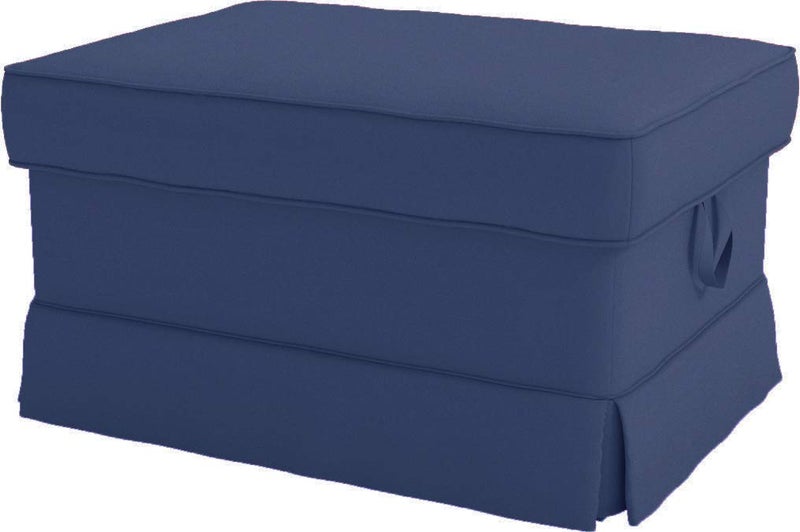 Custom Slipcover Replacement Cotton Ektorp Ottoman Cover Replacement is Custom Made Slipcover for IKEA Ektorp Footstool Cover Deep Blue Ottoman 