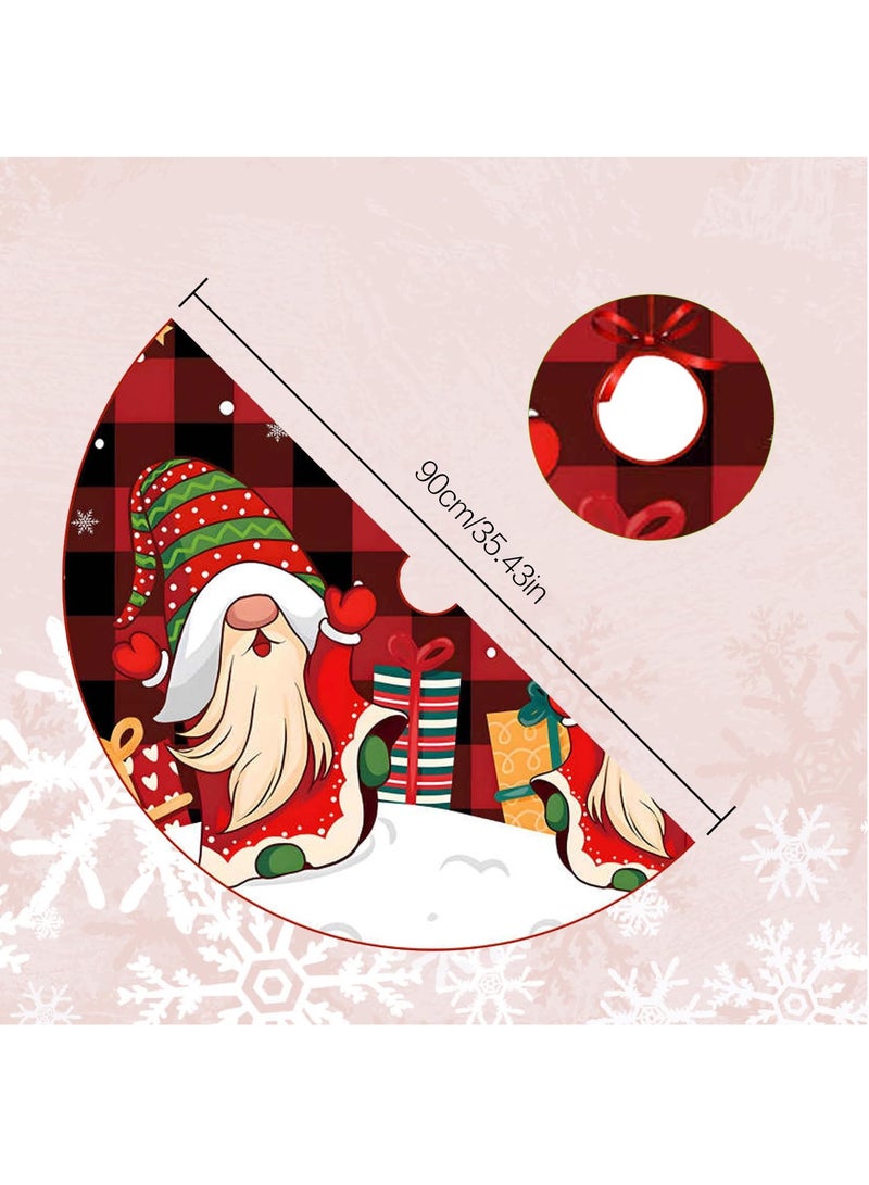 مايل ميلو تنورة شجرة الكريسماس بقطر 90 سم، سجادة شجرة مصنوعة يدويًا لتزيين قاعدة شجرة الكريسماس، مريلة لتزيين شجرة الكريسماس وزينة المنزل (النمط 3) - Image 2