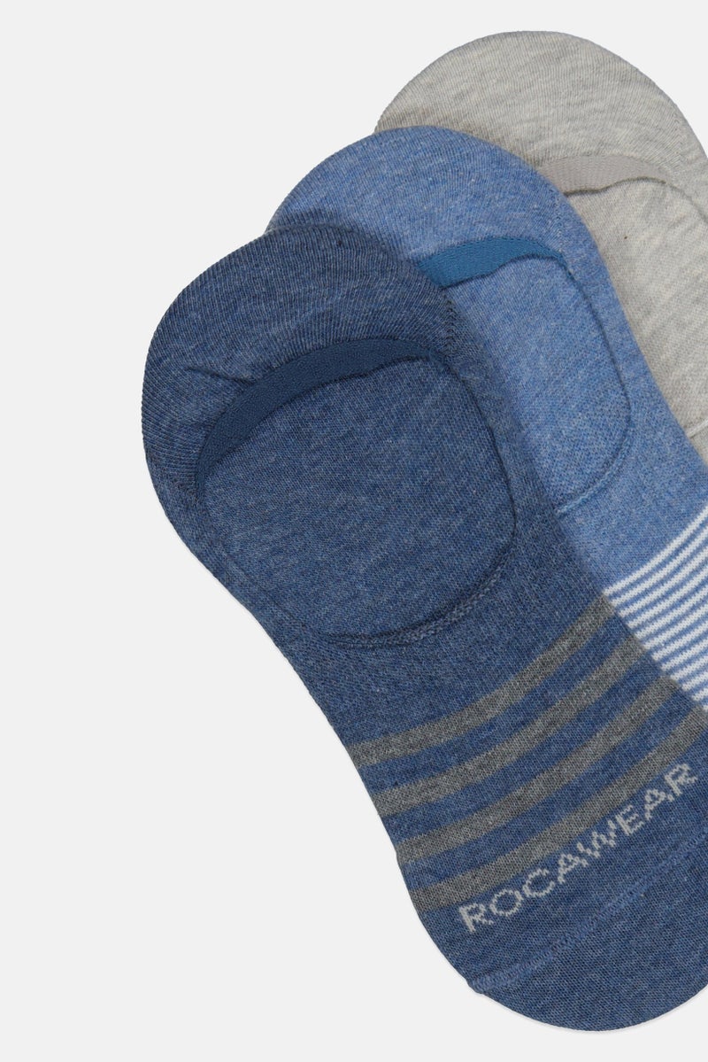 Rocawear Men 3 Pairs Brand Logo Invisible Socks, Multicolor - Image 3