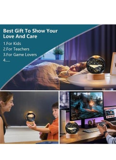 Plan A 3D Crystal Light Up Crystal Crystal with LED Light and Elegant Wooden Base, USB Powered Gift or Night Lamp for Desk and Table, Provides Warm Light and Quiet Atmosphere (Whale)  - Image 4