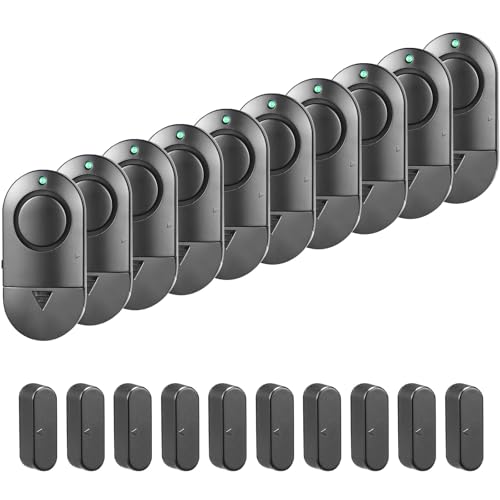 Rinetiy Window and Door Alarm 120 DB Black Window Alarm for Home Security Door Chime for Store Suitable for Pool Homes Offices Cabinets 10 Pack - Image 1